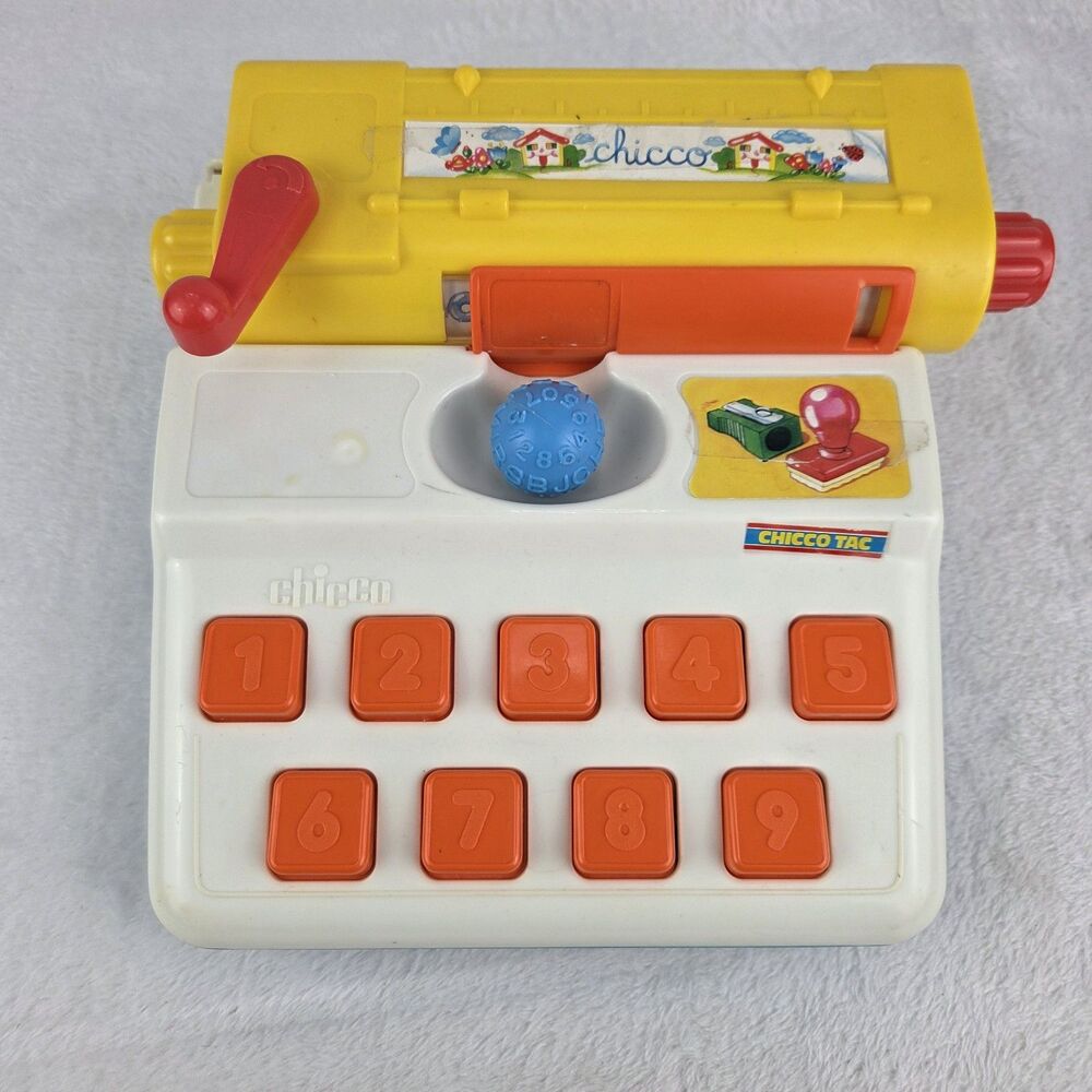 Vintage Chicco Tac Play Typewriter Made In Italy Working Fast Shipping